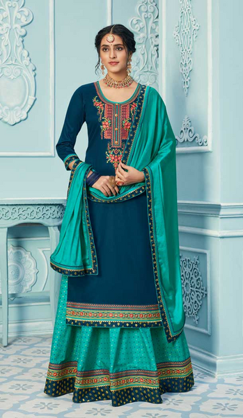 Top 100+ Teal Indo-Western Dress Designs: Unique and Sophisticated Choice