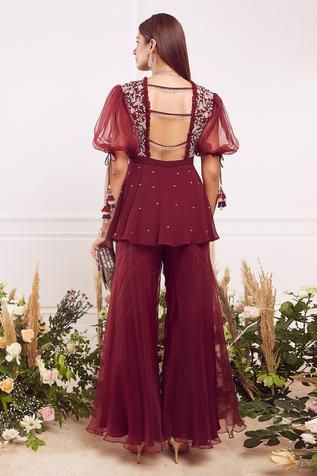 Top 100+ Maroon Indo-Western Dress Designs: Rich and Sophisticated Look