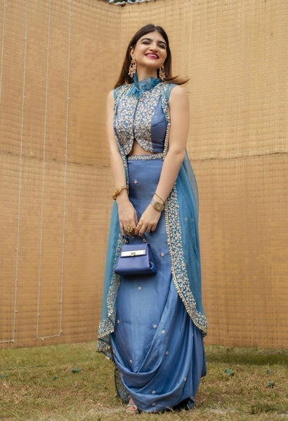 Top 100+ Teal Indo-Western Dress Designs: Unique and Sophisticated Choice