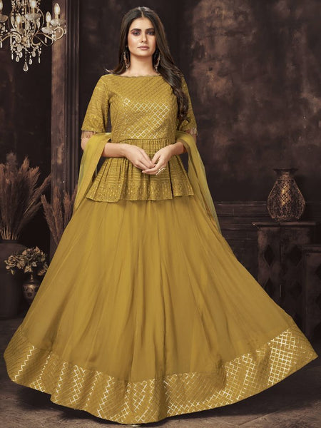 Top 100+ Mustard Yellow Indo-Western Dress Designs: Trendy and Chic for Gatherings