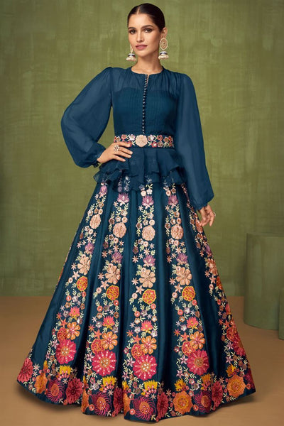 Top 100+ Teal Indo-Western Dress Designs: Unique and Sophisticated Choice