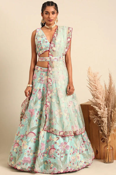 Top 100+ Turquoise Indo-Western Dress Designs: Refreshing and Exotic Look