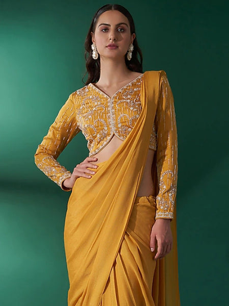 Top 100+ Mustard Yellow Indo-Western Dress Designs: Trendy and Chic for Gatherings