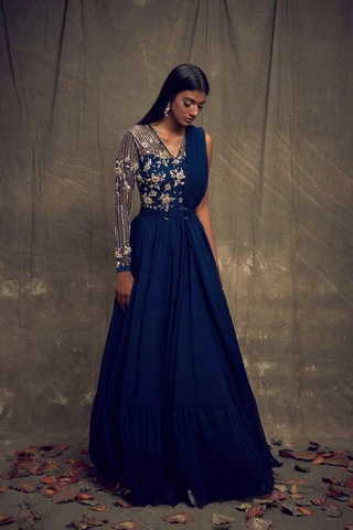 Top 100+ Teal Indo-Western Dress Designs: Unique and Sophisticated Choice