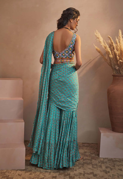 Top 100+ Teal Indo-Western Dress Designs: Unique and Sophisticated Choice