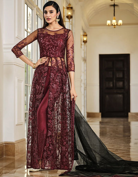 Top 100+ Maroon Indo-Western Dress Designs: Rich and Sophisticated Look