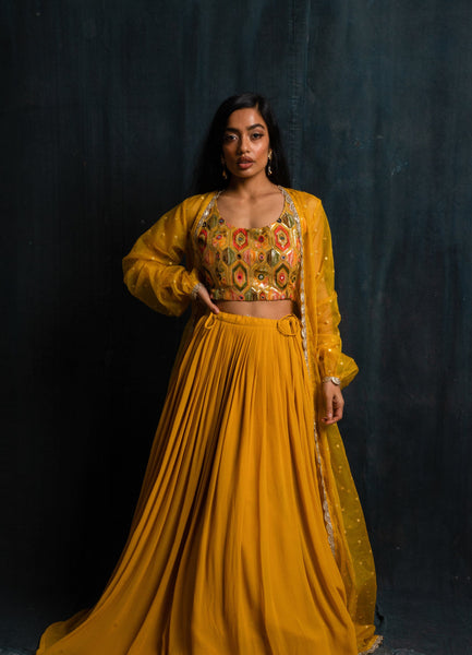 Top 100+ Mustard Yellow Indo-Western Dress Designs: Trendy and Chic for Gatherings