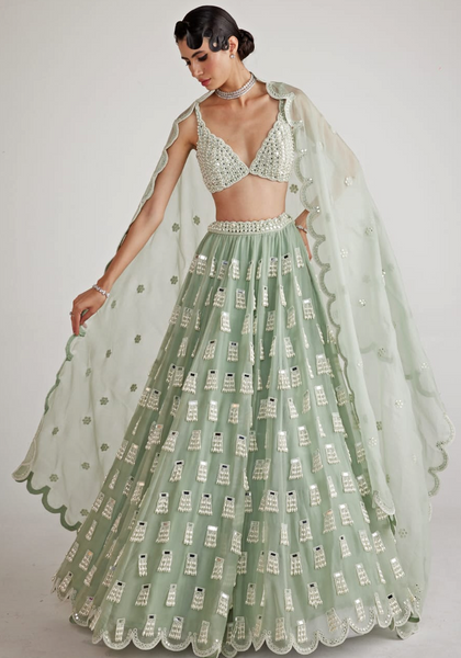 Top 100+ Mint Green Indo-Western Dress Designs: Fresh and Modern Choice