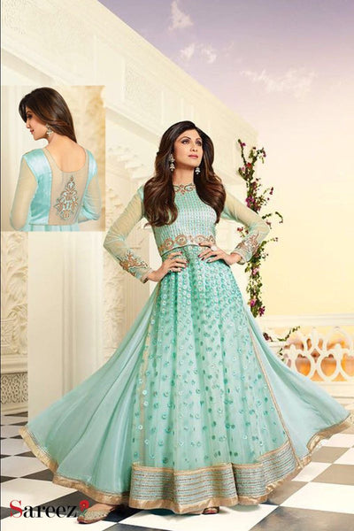 Top 100+ Turquoise Indo-Western Dress Designs: Refreshing and Exotic Look