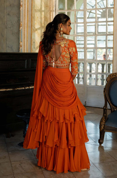 Top 100+ Rust Orange Indo-Western Dress Designs: Warm and Rich Look