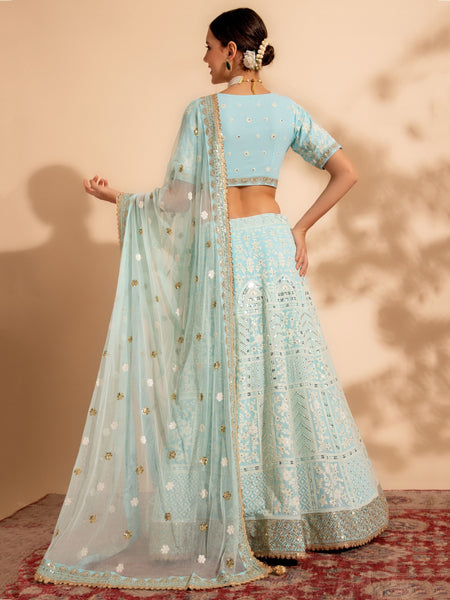 Top 100+ Sky Blue Indo-Western Dress Designs: Dreamy and Ethereal Ensemble