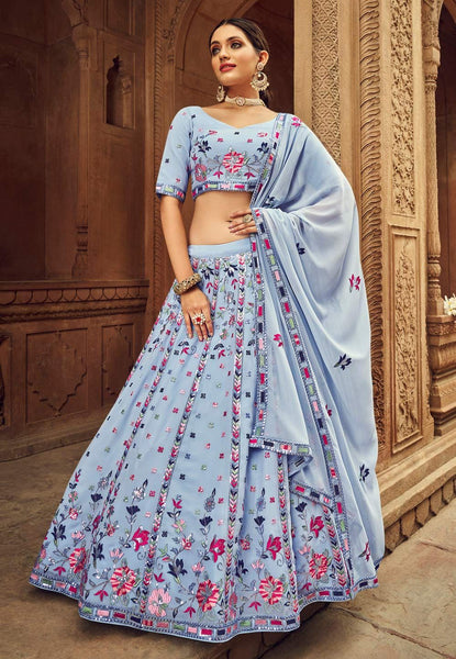 Top 100+ Sky Blue Indo-Western Dress Designs: Dreamy and Ethereal Ensemble