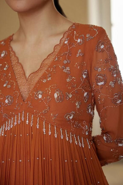 Top 100+ Rust Orange Indo-Western Dress Designs: Warm and Rich Look