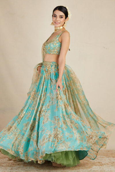 Top 100+ Sky Blue Indo-Western Dress Designs: Dreamy and Ethereal Ensemble