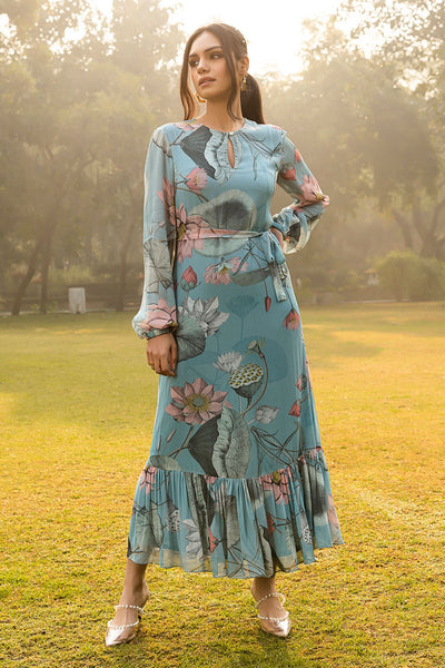 Top 100+ Sky Blue Indo-Western Dress Designs: Dreamy and Ethereal Ensemble