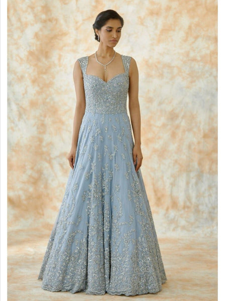 Top 100+ Sky Blue Indo-Western Dress Designs: Dreamy and Ethereal Ensemble