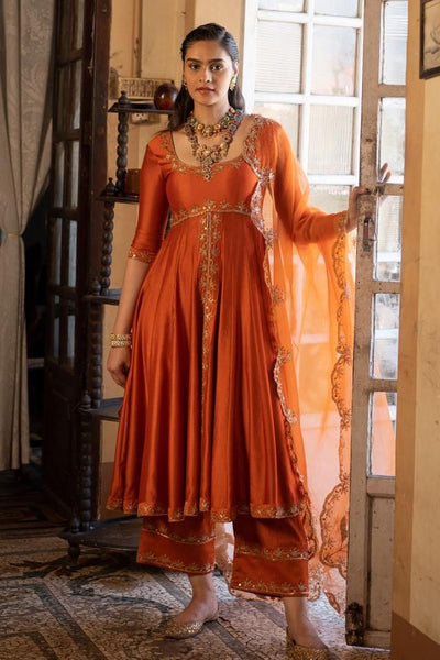 Top 100+ Rust Orange Indo-Western Dress Designs: Warm and Rich Look