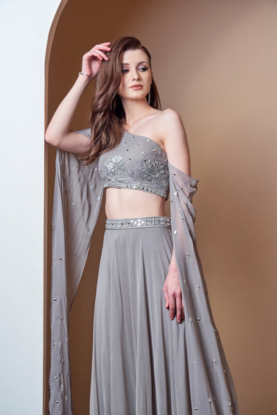 Top 100+ Slate Grey Indo-Western Dress Designs: Modern and Elegant Attire