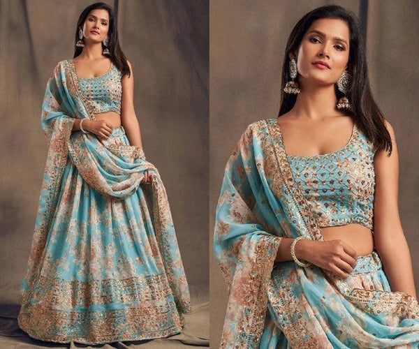 Top 100+ Sky Blue Indo-Western Dress Designs: Dreamy and Ethereal Ensemble