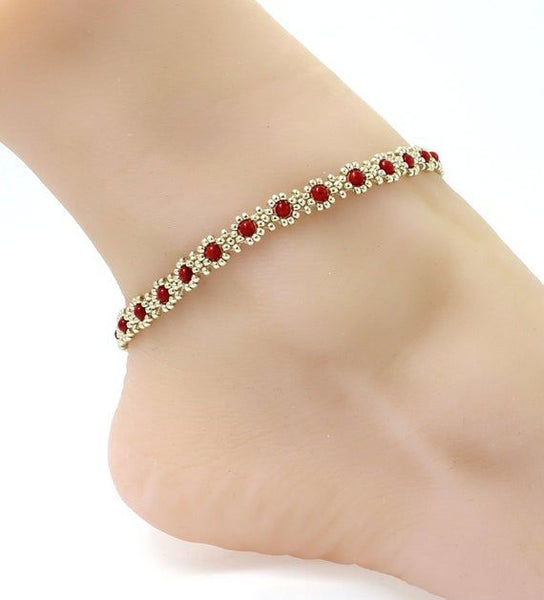 Top 150+ Ruby Radiance Anklets: Bold & Captivating Accents