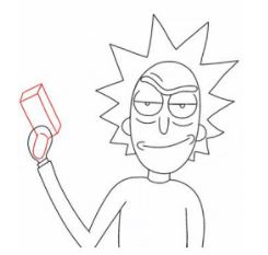 How To Draw Tiny Rick From Rick And Morty, Easy Tutorial, 9 Steps - Toons  Mag