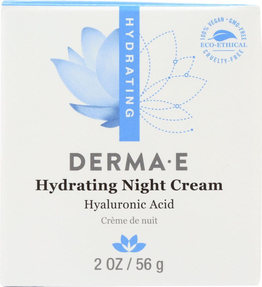 Hydrating Night Cream with Hyaluronic Acid (2 oz) - DERMA E - Lunaflora 