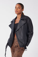 LITA by Ciara | Oversized Biker Jacket in Leather - The House of LR&C