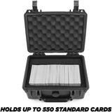 CASEMATIX Waterproof Trading Card Case for 550 Cards - Trading Card Box with Foam Interior Compatible with Magic The Gathering, Cards Against Humanity