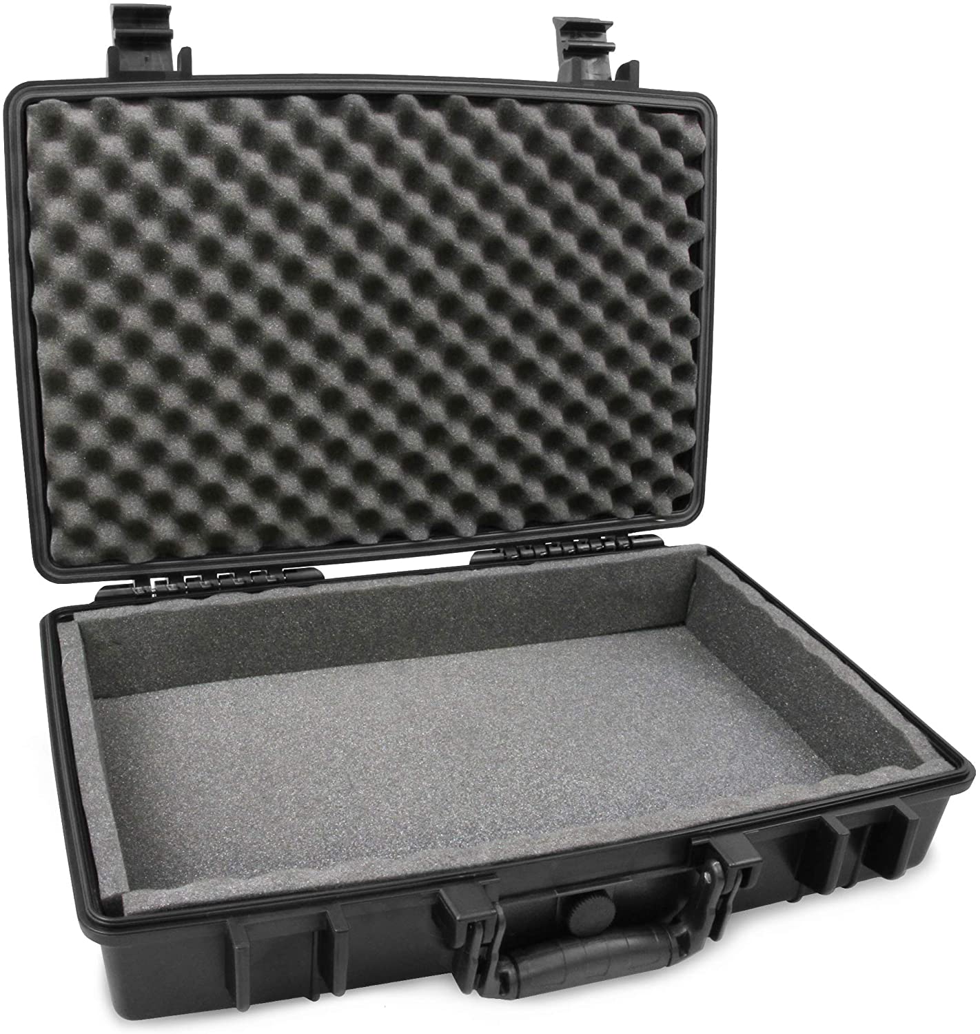 CASEMATIX Waterproof 15.6 inch Laptop Hard - Crushproof Laptop Case Compatible with HP Pavillion 360, Envy x360, Stream 14, Chromebook 14 & More | Lightweight & Affordable Hard Cases For Microphones, Guns, PS5s & More