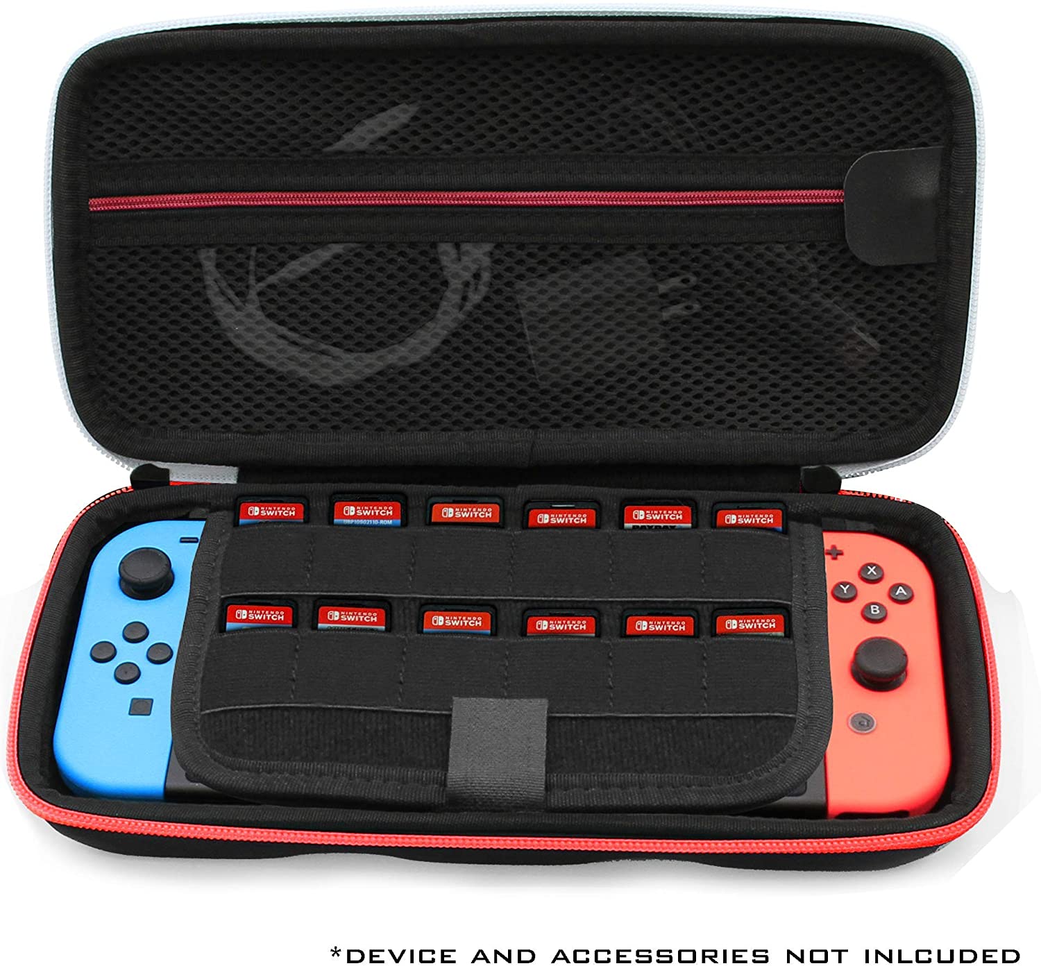 Redaktør ansvar Ulykke CASEMATIX Carrying Case for Nintendo Switch with 8 Game Slots, Non-Scratch  Divider for Screen Protection, Accessory Storage and Comfortable Handle |  Lightweight & Affordable Hard Cases For Microphones, Guns, PS5s & More