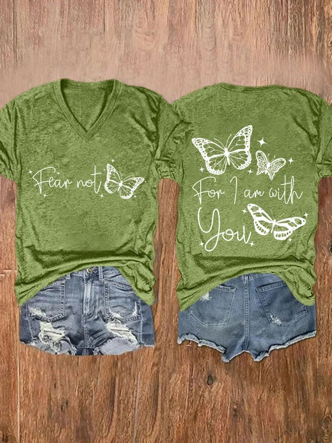 Women's Fear Not For I Am With You Print T-shirt
