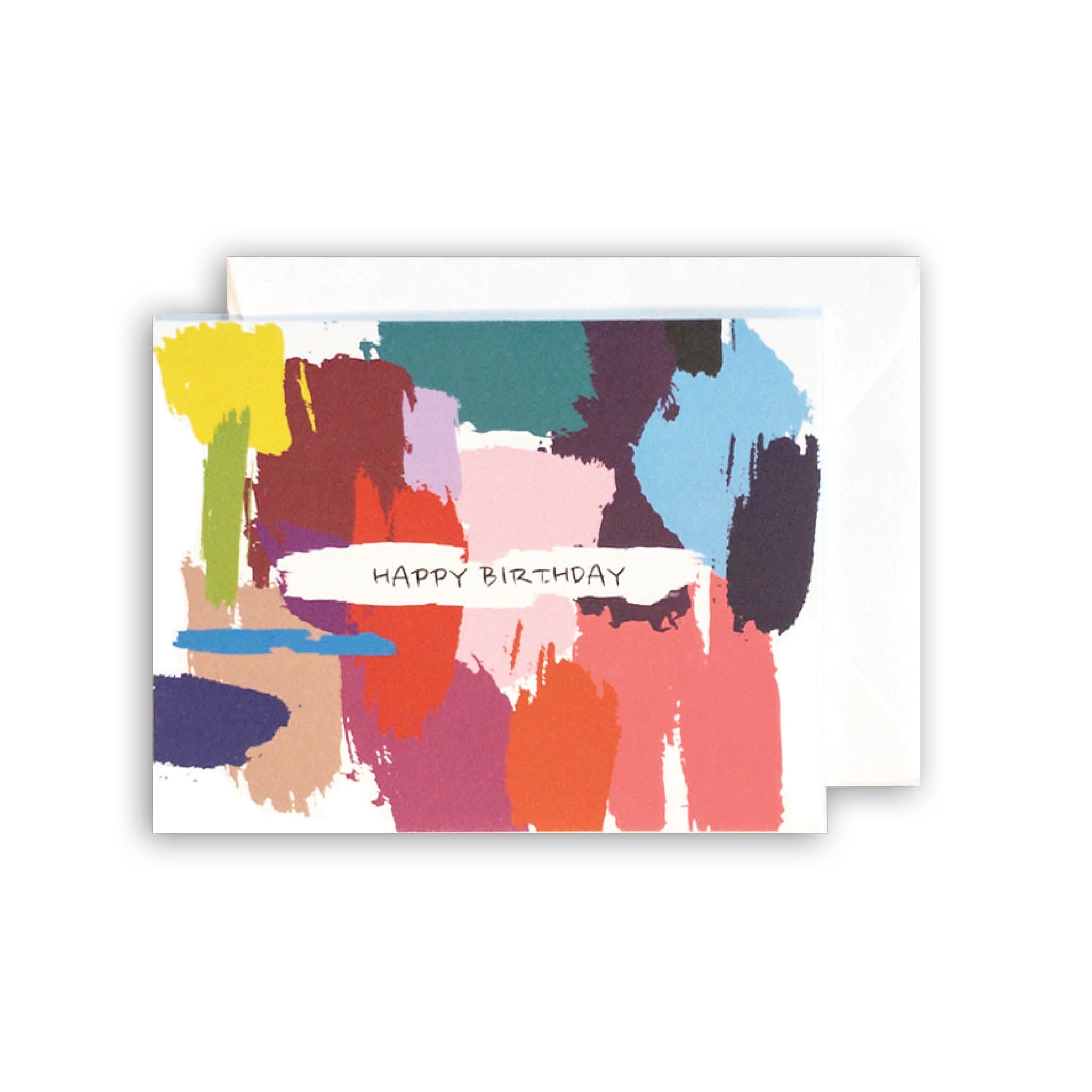 Paint Strokes Birthday Greeting Card – Artingifting.com