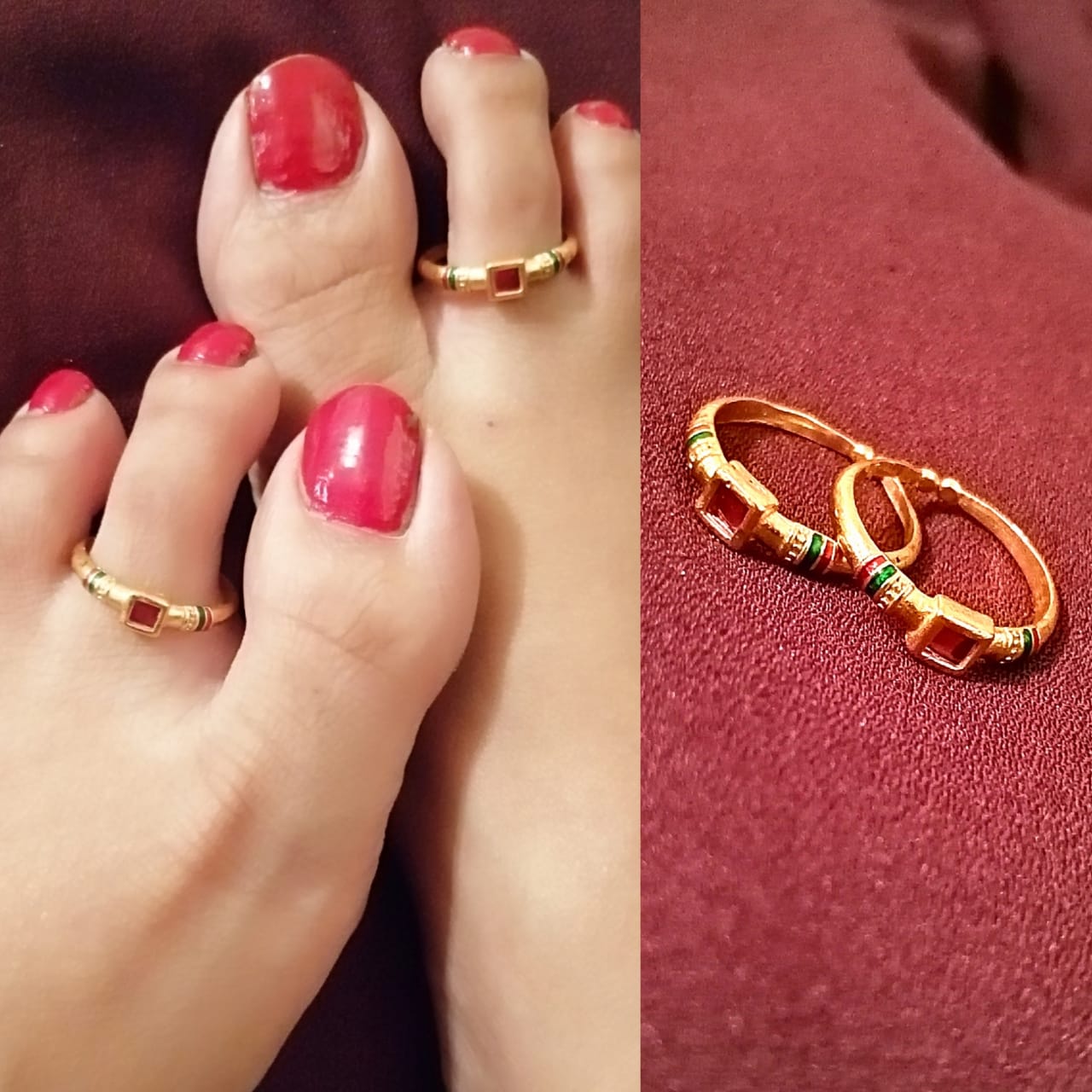 Gold toe-rings - ABDESIGNS - 3074985 | Gold toe rings, Toe rings, Toe ring  designs