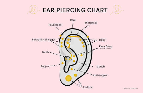 Ear piercing types: comprehensive piercing guide | Lil Milan – LIL Milan