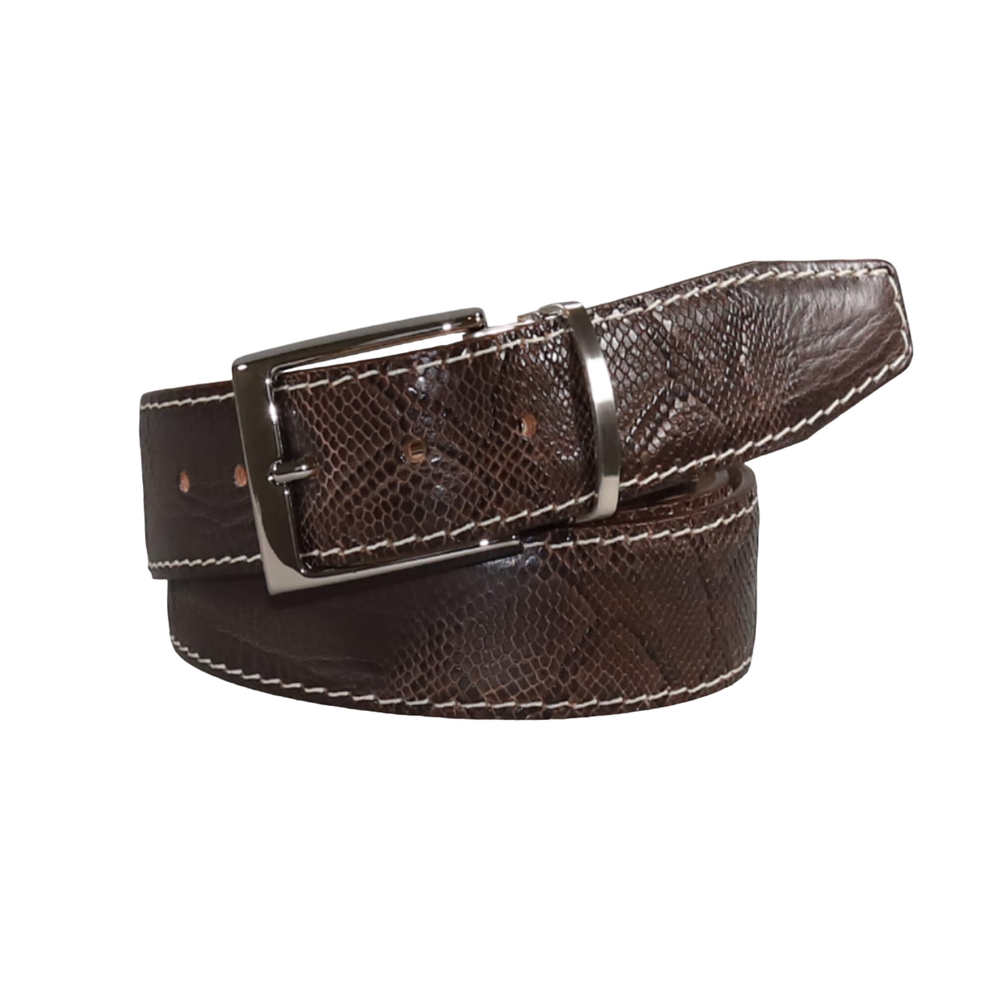 Dark brown leather belt - Calf leather Belt - CINABRE Paris