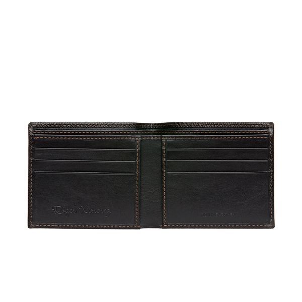 Black Saffiano Leather Wallet, Extra Slim