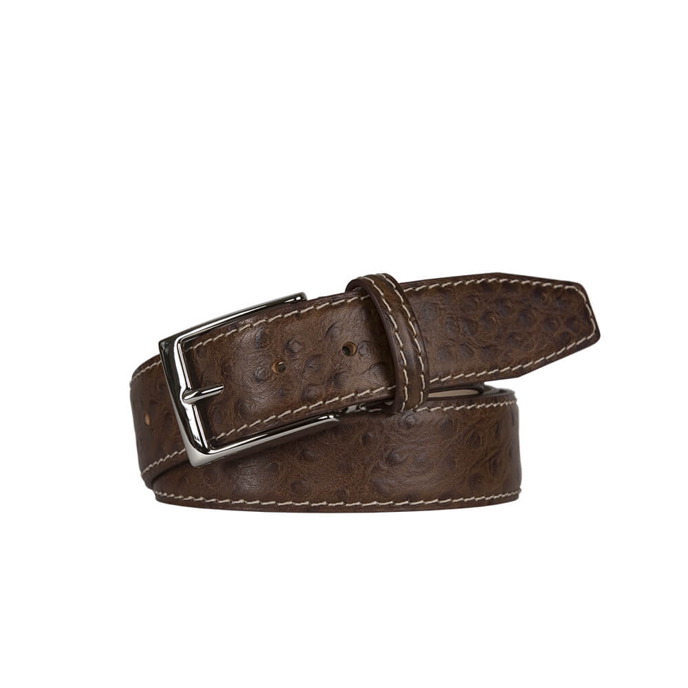 Download Brown Mock Ostrich Leather Belt