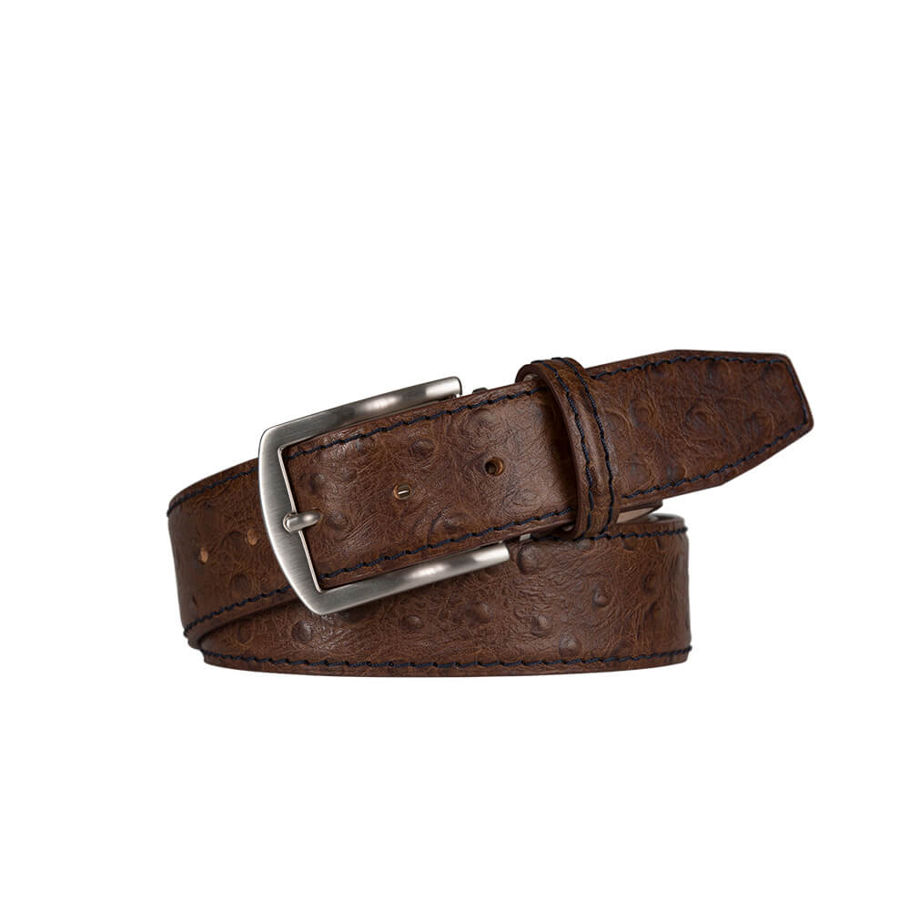 Download Brown Mock Ostrich Leather Belt