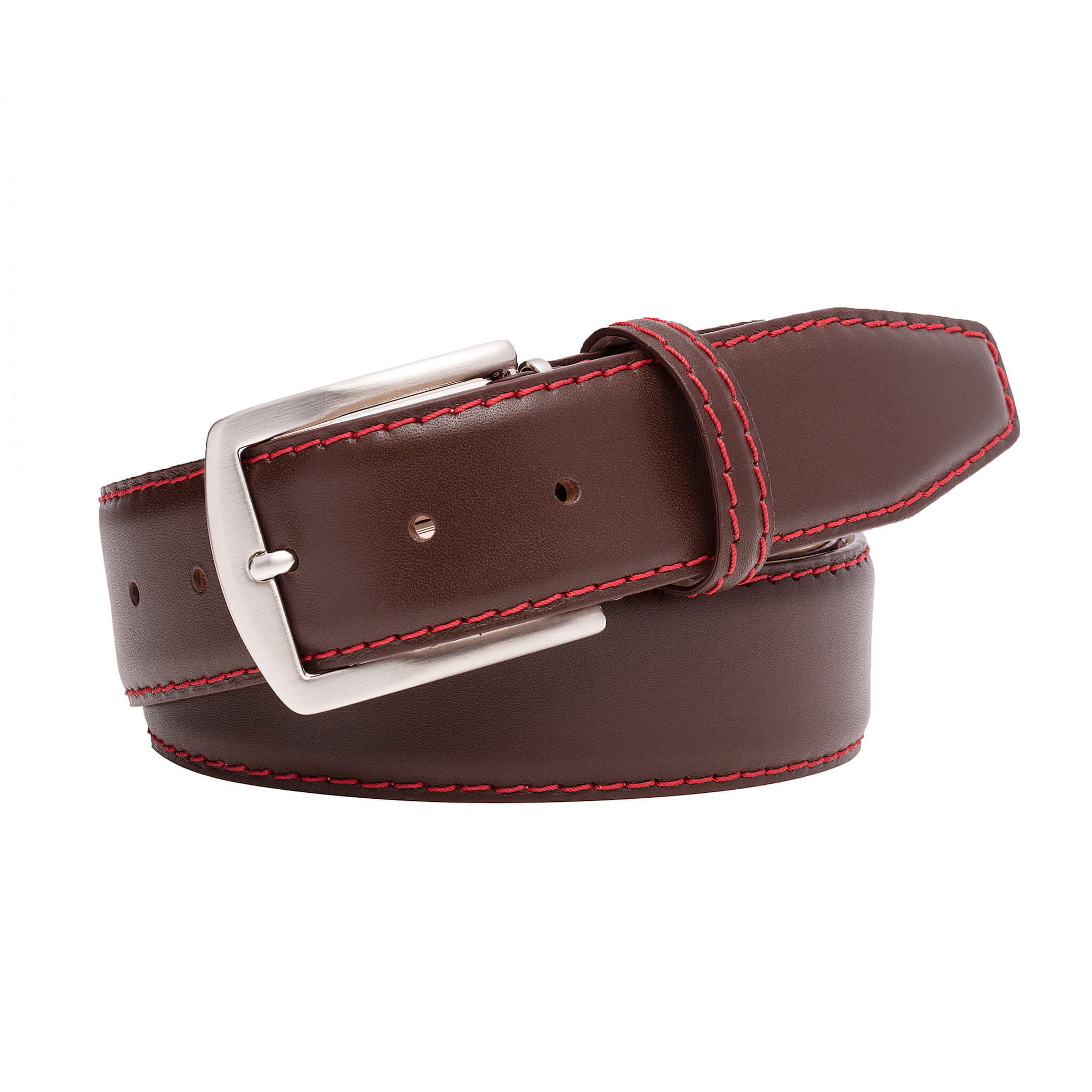 Brown Suede Designer Leather Belt | Mens Leather Goods | Roger Ximenez Ecru / 44 / 40mm