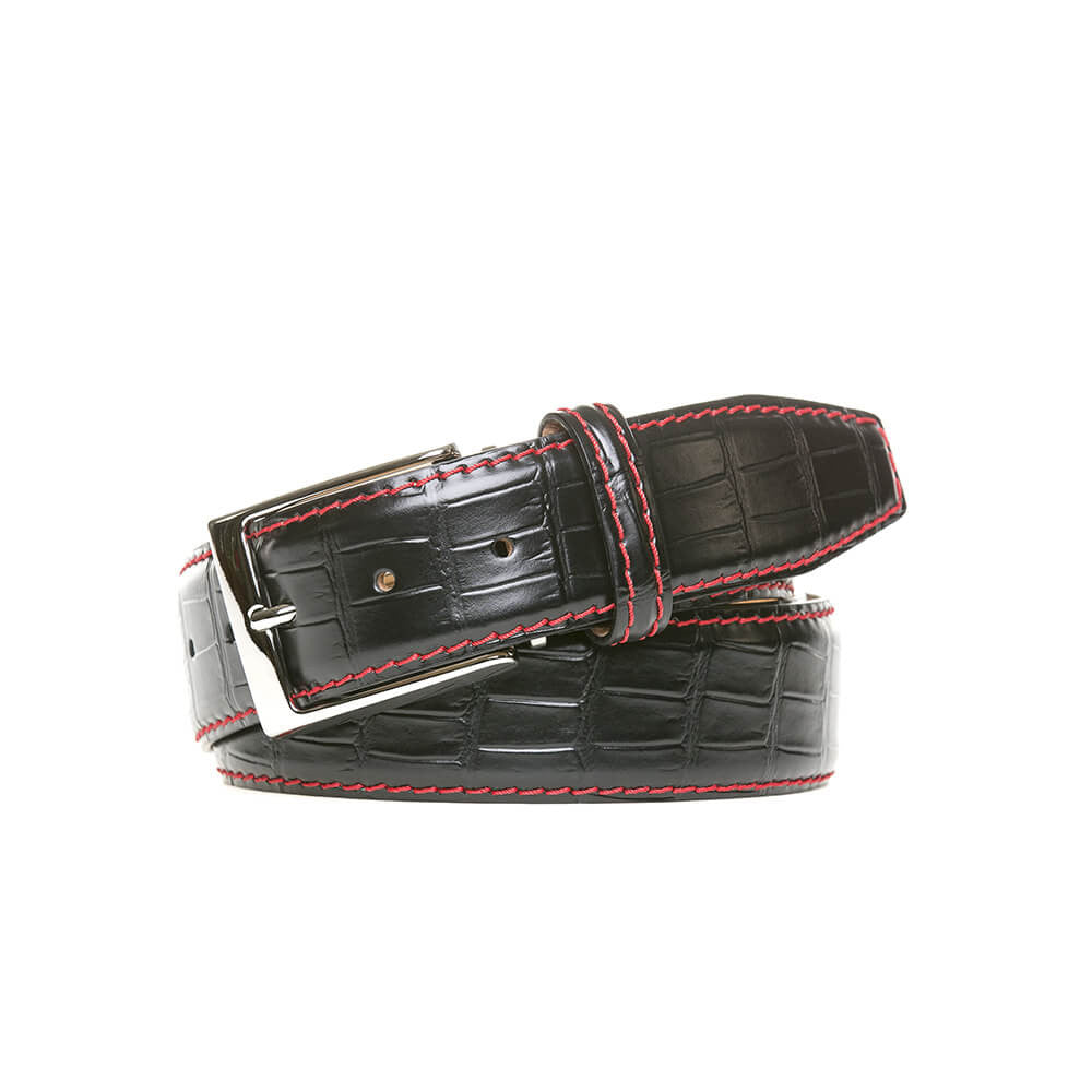 Download Black Mock Gator Leather Belt