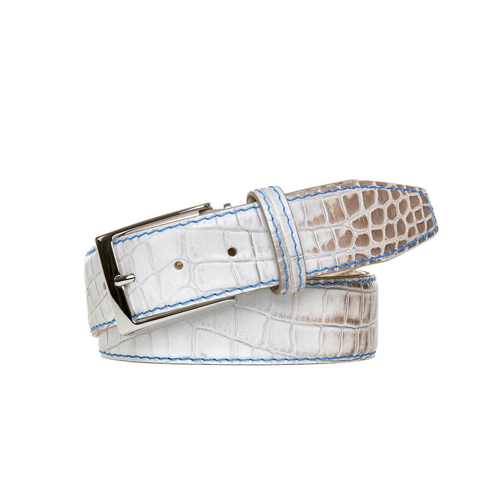 Belvedere Alligator Belt Navy Blue