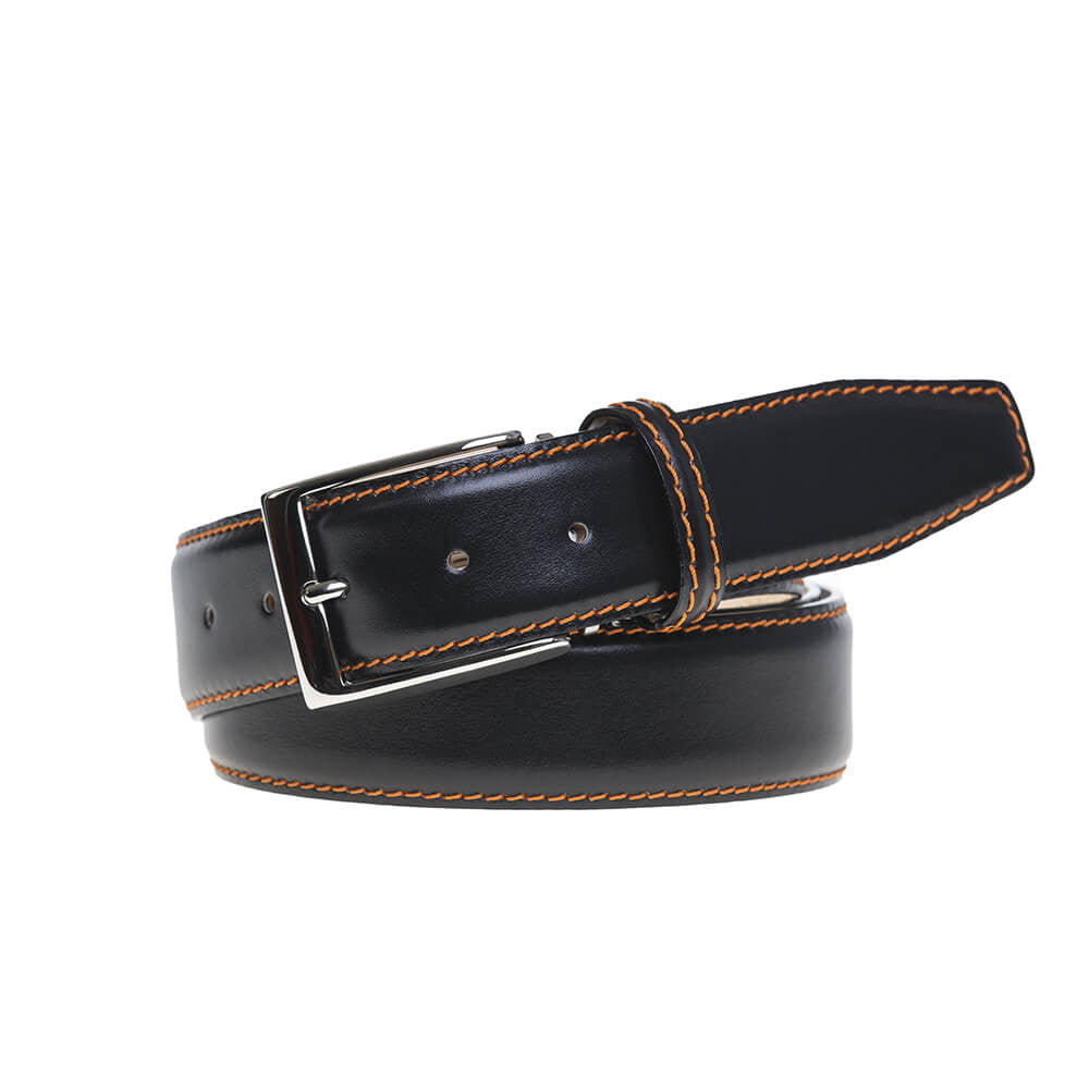 Dark Tan 1 1/2 Inch 3 Piece Solid Hide Belt