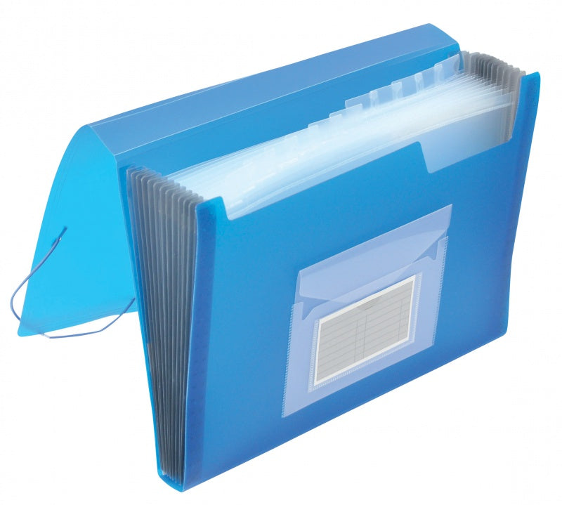 Expanding File Folder X7 Compartments Blue