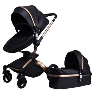 aulon baby stroller 3 in 1 with car seat high view pram for newborns folding 360 degree rotation