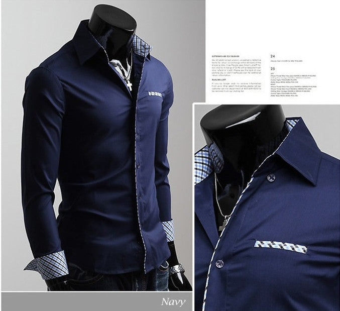 Men's Unique Neckline Stylish Long Sleeve Shirt 6 Colors – WILLSTYLE