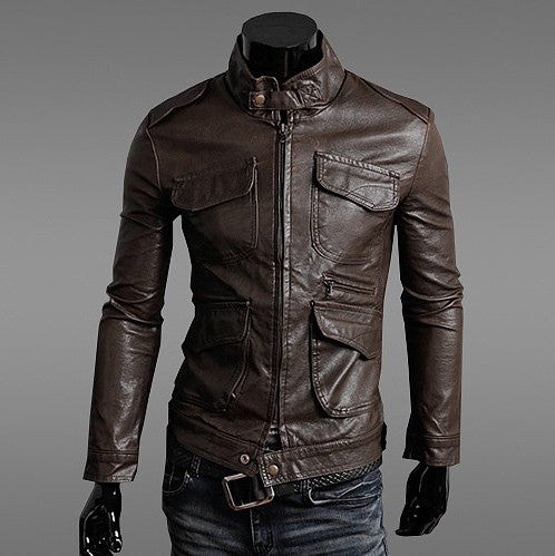 Willstyle Men's Slim Leather Jacket 3 Colors – WILLSTYLE