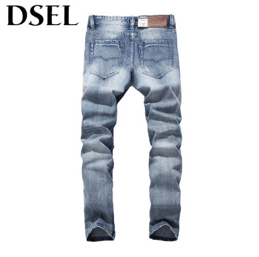 Italian Style Fashion Men Jeans Light Blue Denim Stripe Jeans Mens Pan ...