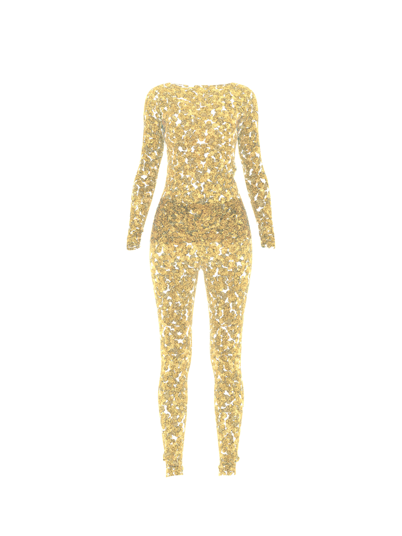 gold overall dress