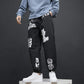 KS - TO JAPANESE PANTS Graffiti Print Straight-Leg Pants Streetwear Brand Techwear Brand Top Streetwear Brand