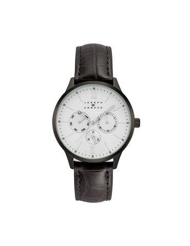 Joseph Abboud Multi-Function Croco-Grain Strap Watch